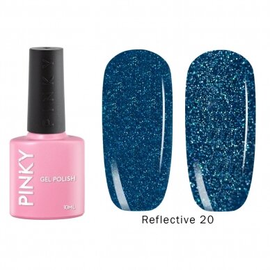 Šviesą atspindintis gelinis lakas Pinky reflective 20 10ml